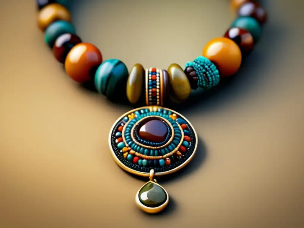 Influencia cultural de la joyería prehistórica: collar prehistórico de gran detalle en imagen 8k