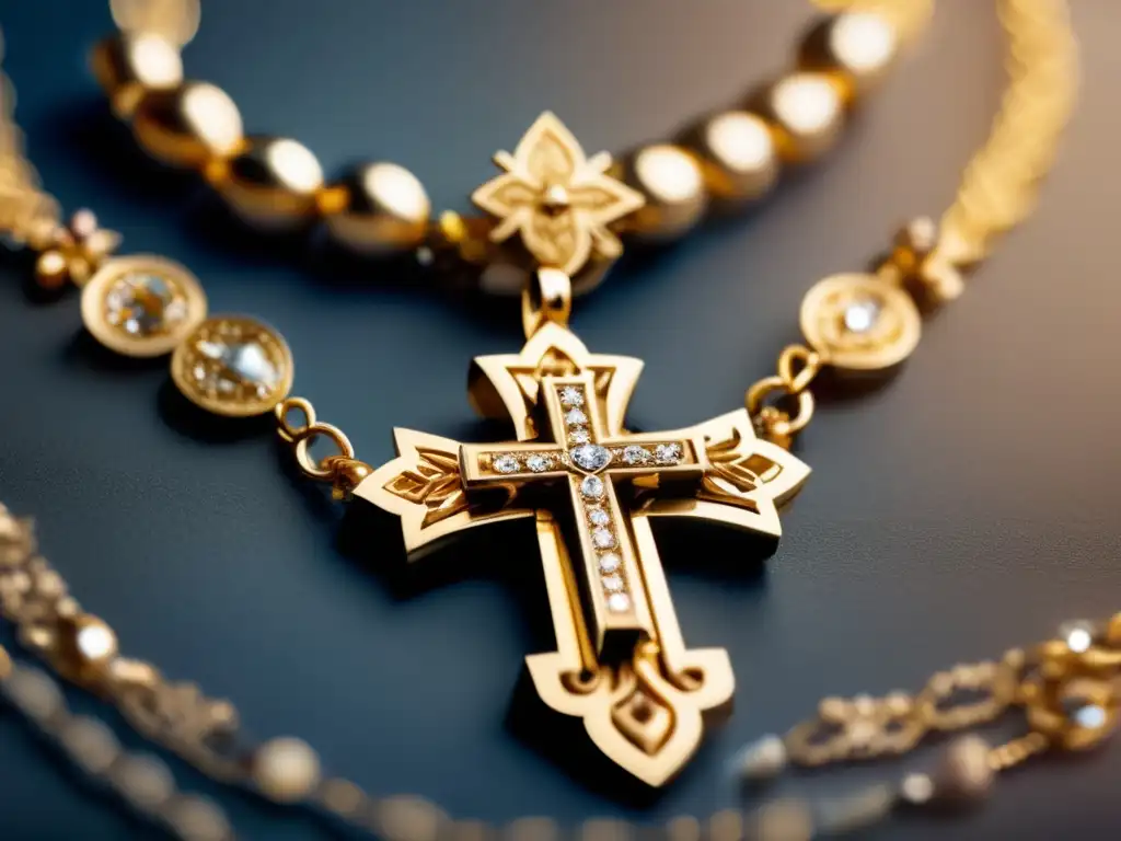 Joyería religiosa de la Edad Moderna con símbolos religiosos en un collar de oro