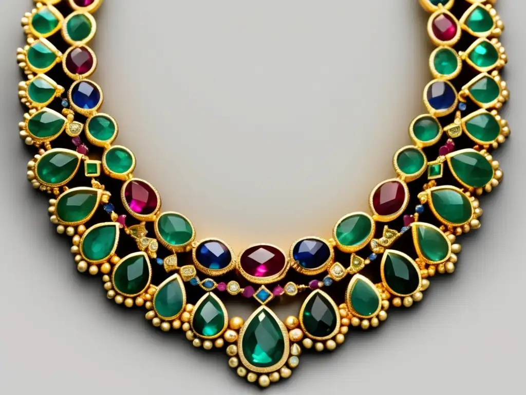 Innovaciones en joyería de metales preciosos en la Antigua Roma: Collar romano de oro con gemas preciosas