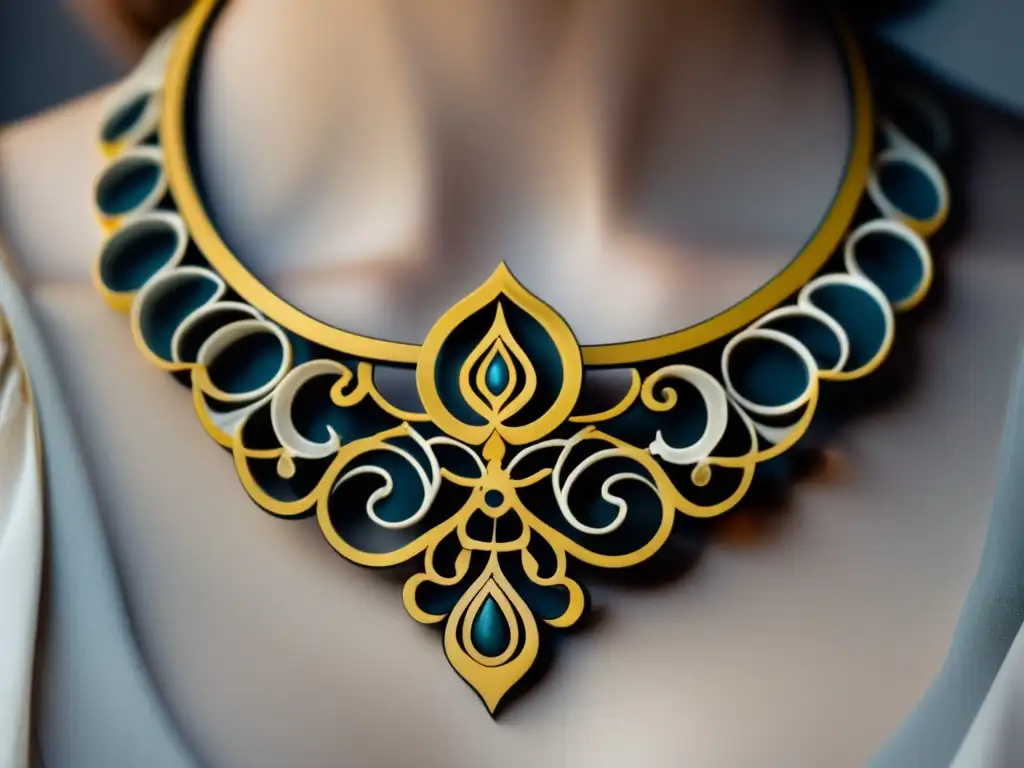 Collar sostenible de diseño delicado, inspirado en la evolución histórica de joyas: Renacimiento, Barroco y Art Nouveau