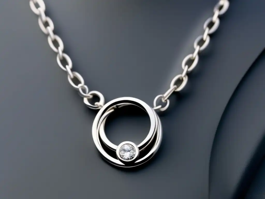 Innovaciones en joyería sostenible: collar de plata reciclada con diamante ético, elegancia y diseño consciente