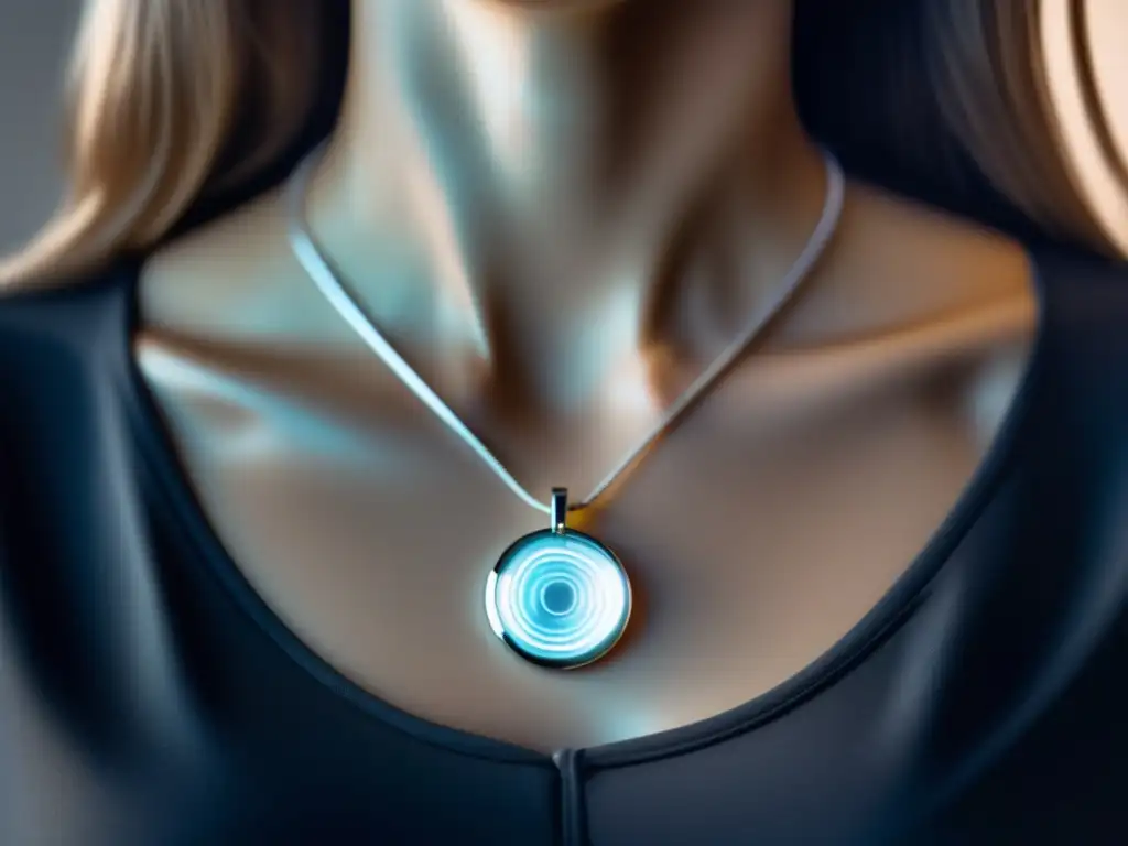 Collar minimalista de tecnología wearable en joyería contemporánea