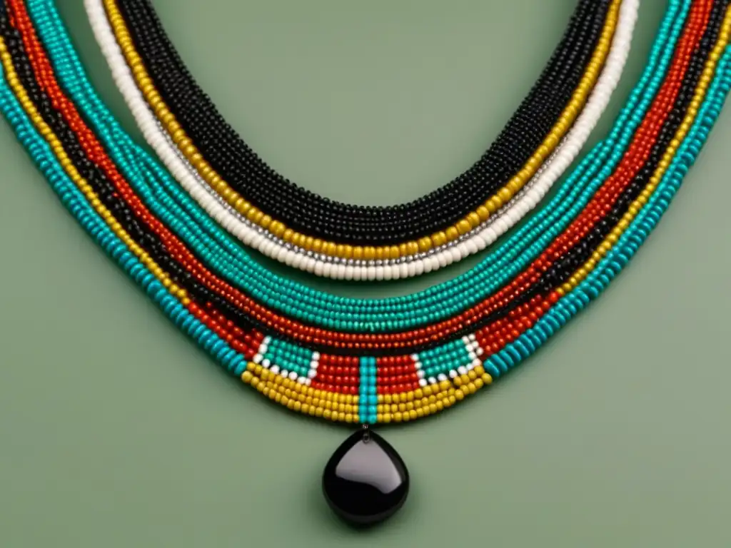 Joyería zulú: Historia y tradición - Collar Zulu de diseño moderno y minimalista con detalles intrincados y colores vibrantes