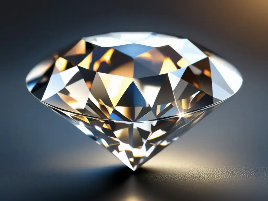 Joyería de diamantes: Historia y evolución - Diamante perfecto en superficie plateada, destacando su brillo y elegancia