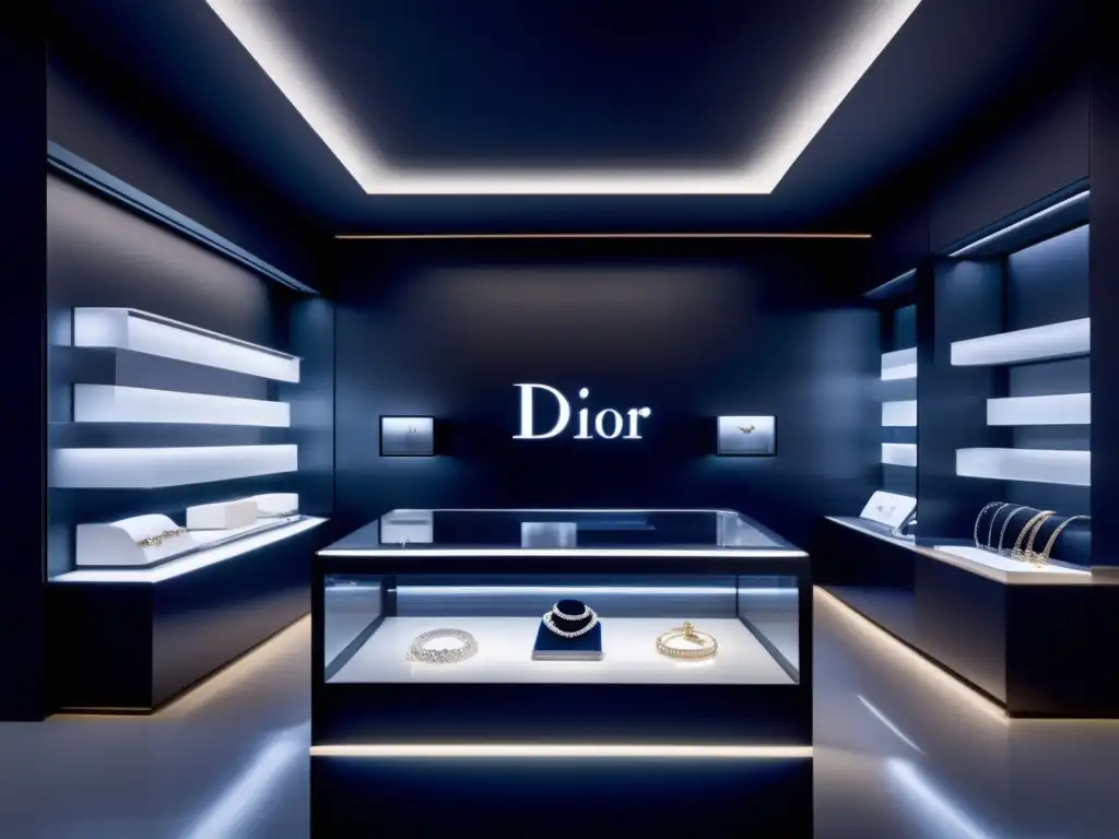 Joyería contemporánea Dior: Colecciones memorables, exhibidas en un elegante estuche blanco con iluminación LED integrada