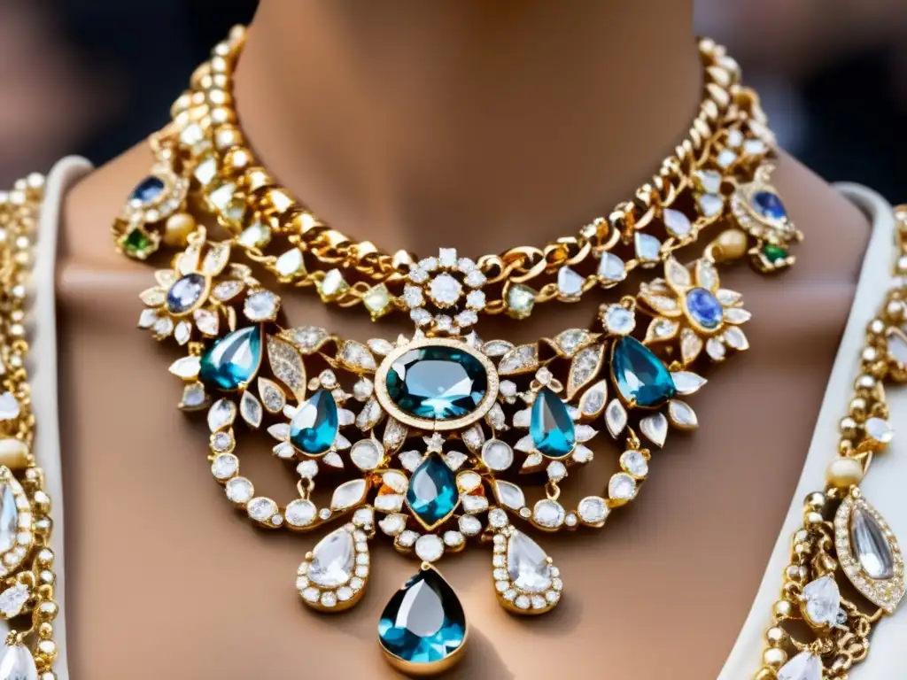 Joyería Dolce & Gabbana: Exquisito collar con logo y gemas, lujo y sofisticación