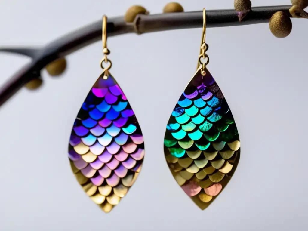 Joyería sostenible con escamas de pescado, elegantes aretes con diseño cautivador