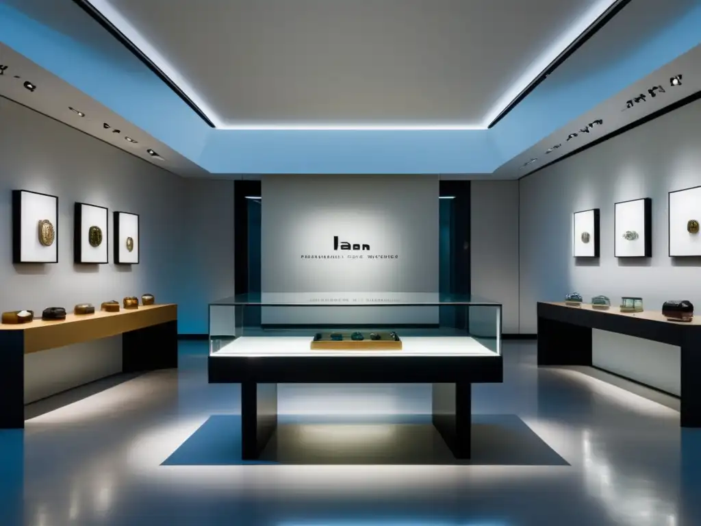 Exhibición moderna y minimalista de joyería Han en museo: Historia joyería antigua China