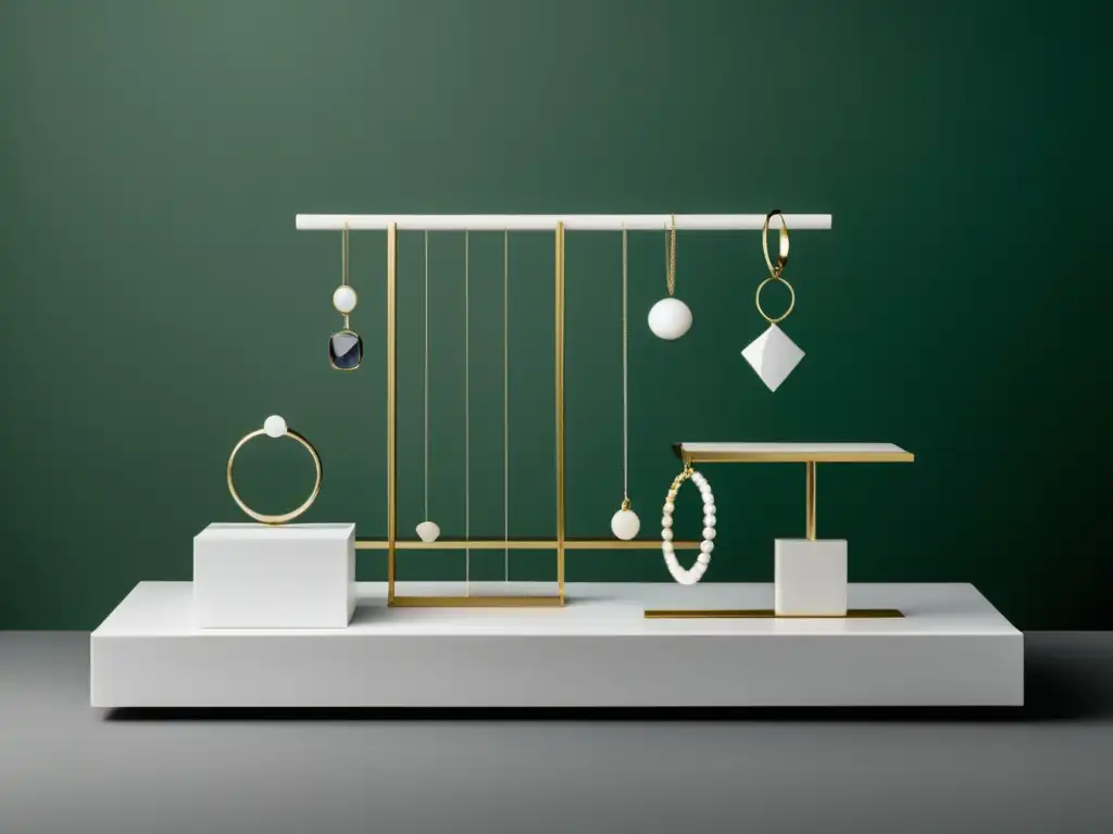 Evolución joyas sostenibles: exhibición minimalista moderna