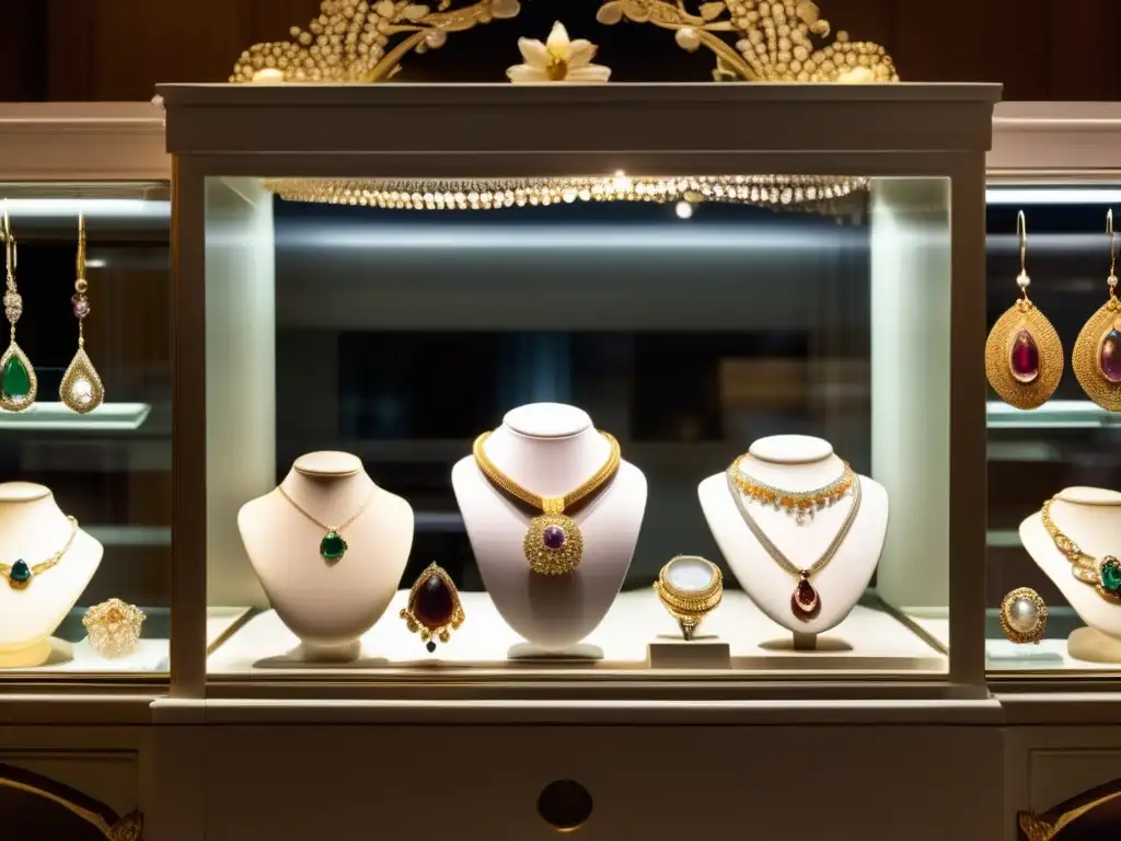 Tesoros antiguos de joyería Joyas antiguas revalorizadas con estilo contemporáneo en vitrina
