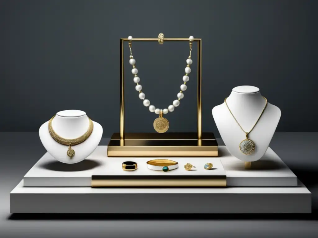 Joyas tradicionales de Asia en elegante display minimalista