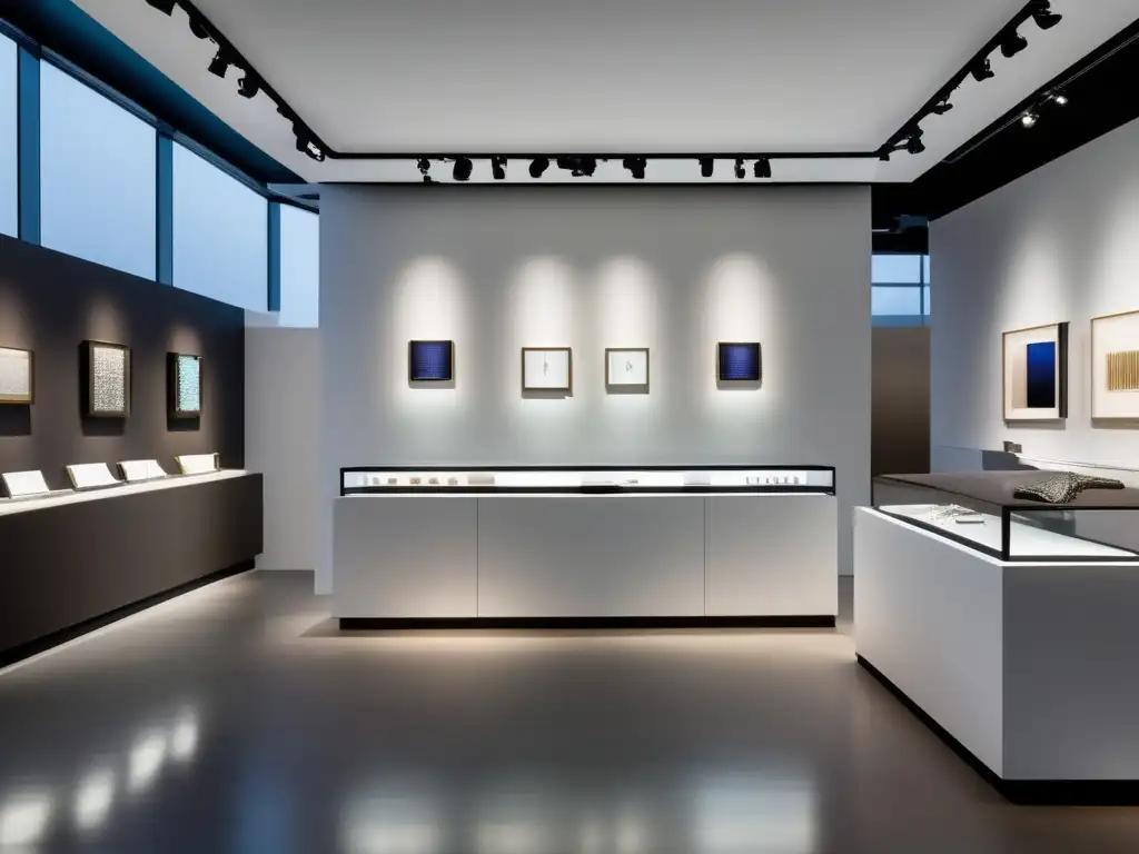 Historia joyería contemporánea: exhibición minimalista de joyas elegantes y sofisticadas, diseños únicos y artesanía excepcional