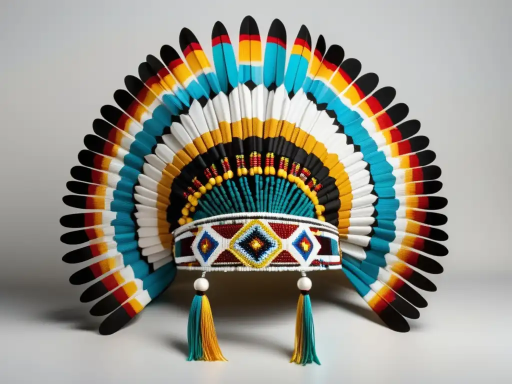 Joyería indígena en América: Headdress beadwork Native American tribes