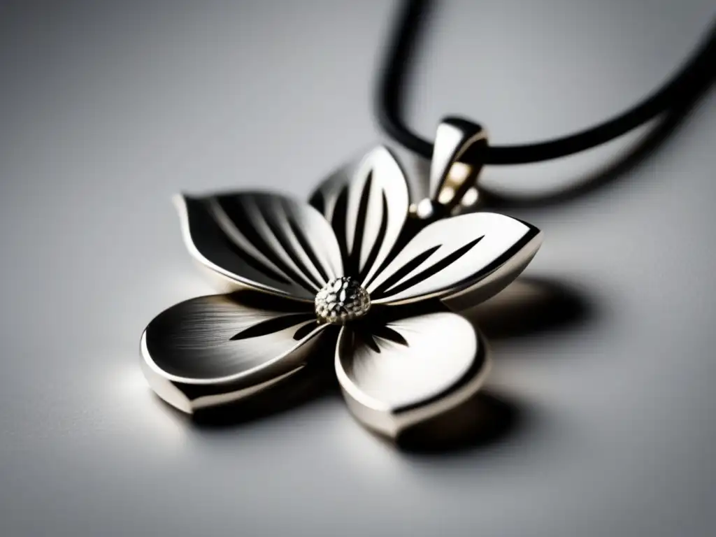 Joyería hecha a mano: Collar plata con colgante de flor, diseño minimalista y acabado pulido