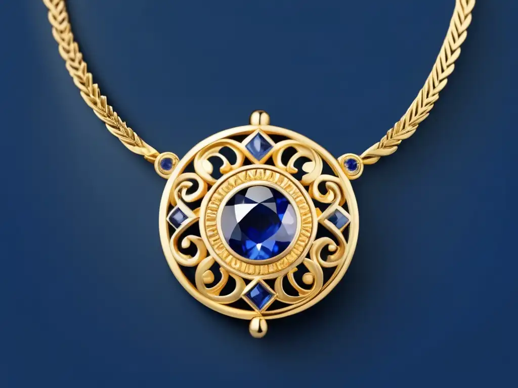 Joyería griega antigua contemporánea con sapphire