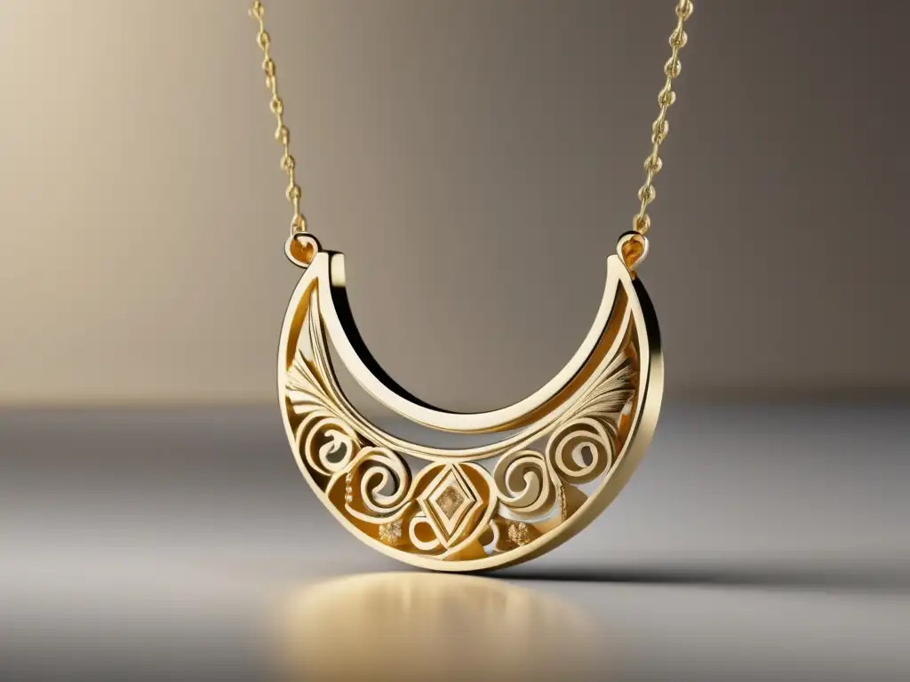 Collar dorado minimalista con diseño contemporáneo inspirado en civilizaciones antiguas: Historia del oro en joyería