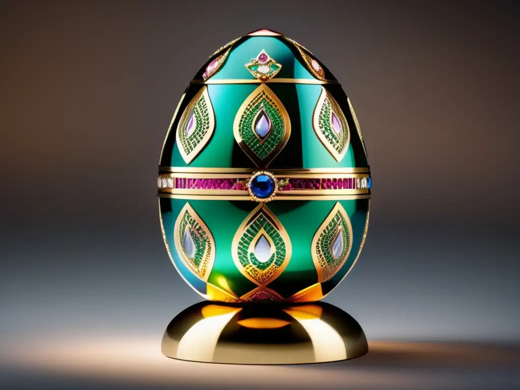 Evolución joyería rusa: huevo Fabergé 8k, detallado, colorido y elegante, fusionando artesanía tradicional y diseño contemporáneo