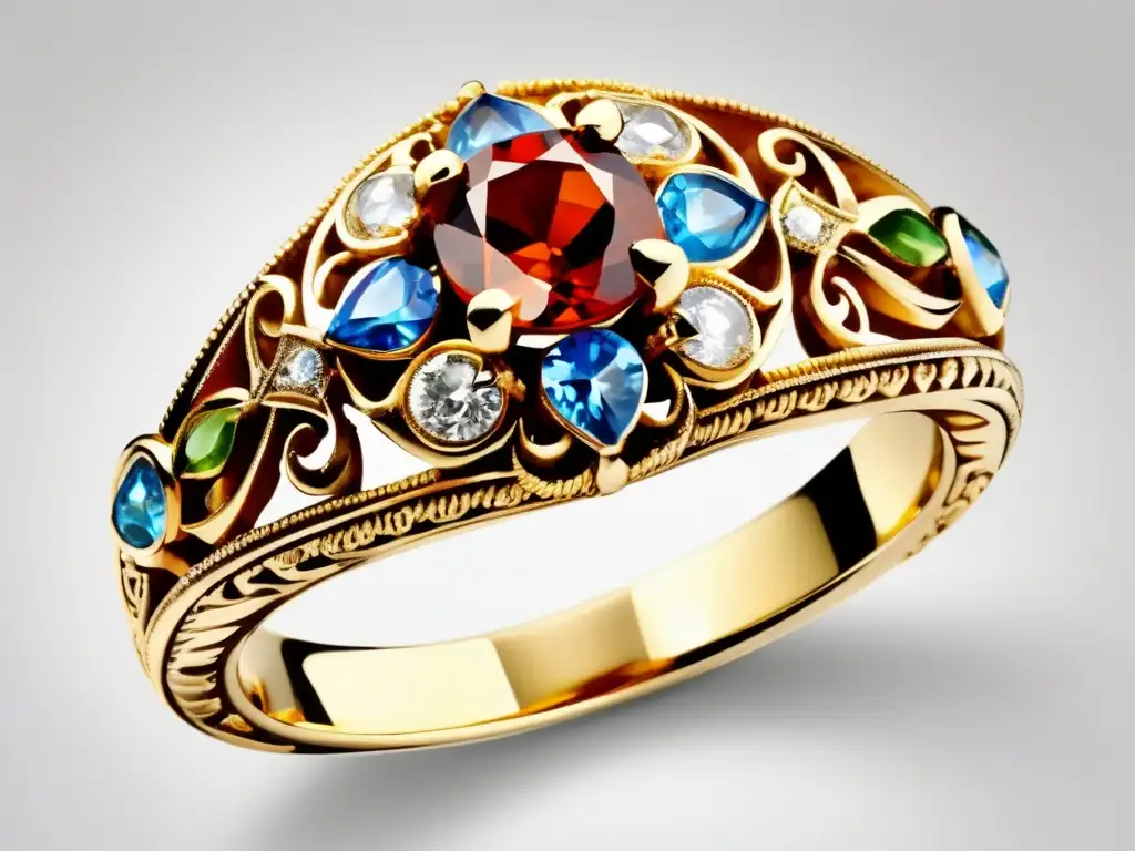 Joya antigua restaurada con detalles exquisitos Restauración joyería antigua: Detalle exquisito de una joya restaurada, resaltando la artesanía y detalles