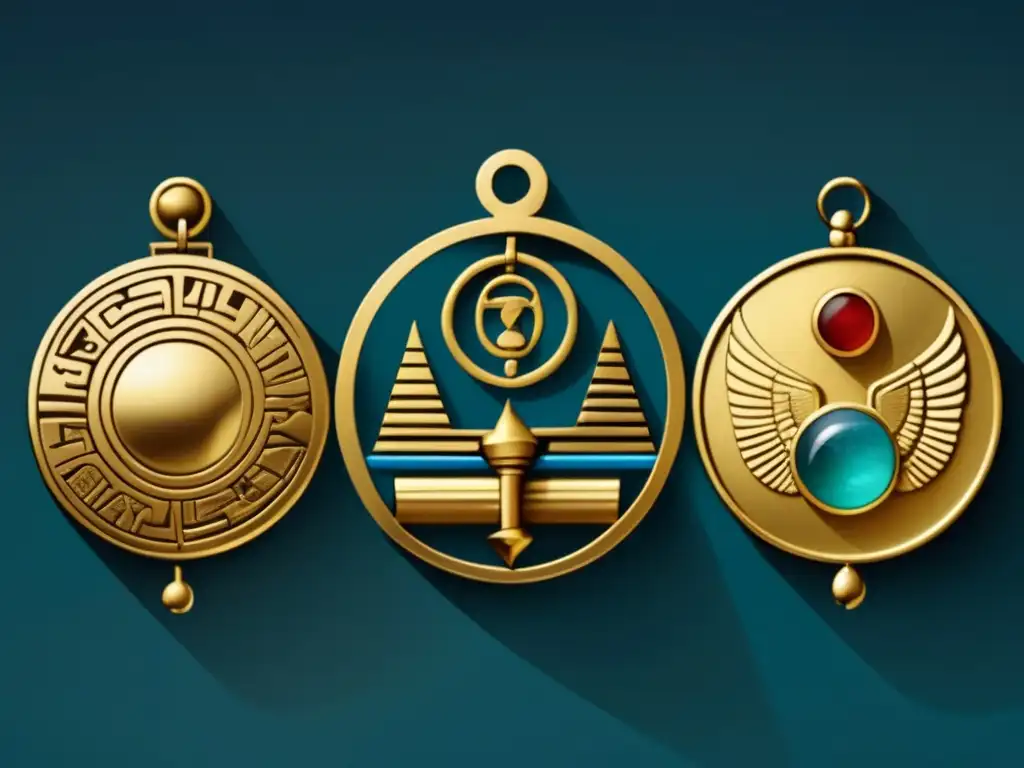 Talismánes antiguos de Grecia, Egipto y China Talismanes de la suerte: imagen detallada de talismanes de Grecia, Egipto y China, representando su historia y significado cultural