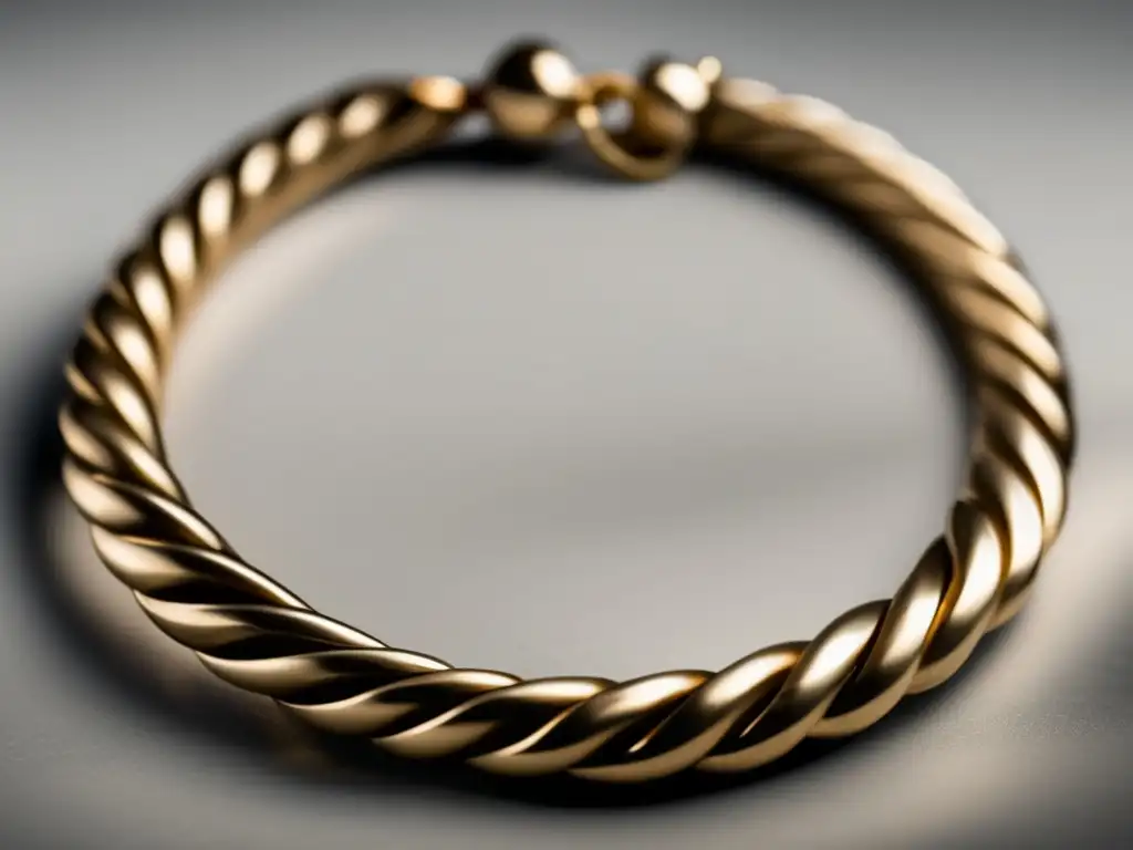 Innovaciones en joyería de metales preciosos en la Antigua Roma: collar torc de bronce minimalista y detallado