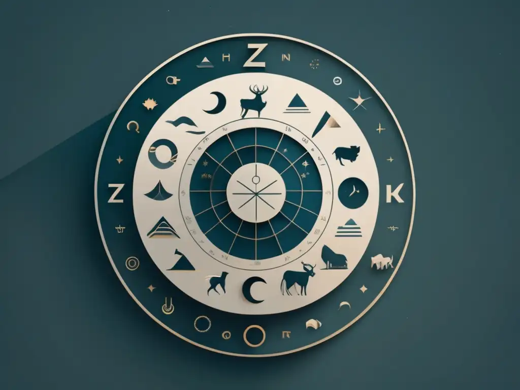 Historia de las joyas astrológicas - Imagen 8k con símbolos zodiacales minimalistas y modernos