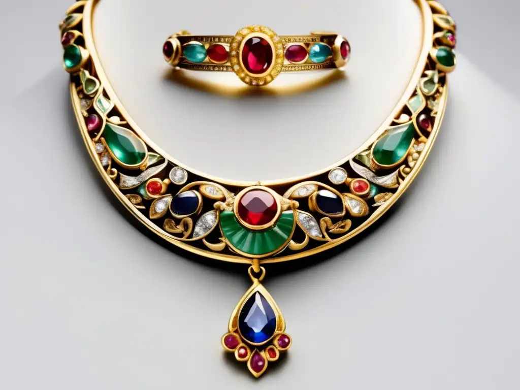 Joya antigua restaurada con detalle Técnicas restauración joyas antiguas: Detallada imagen joya antigua restaurada, con detalles, grabados y gemas deslumbrantes en fondo blanco