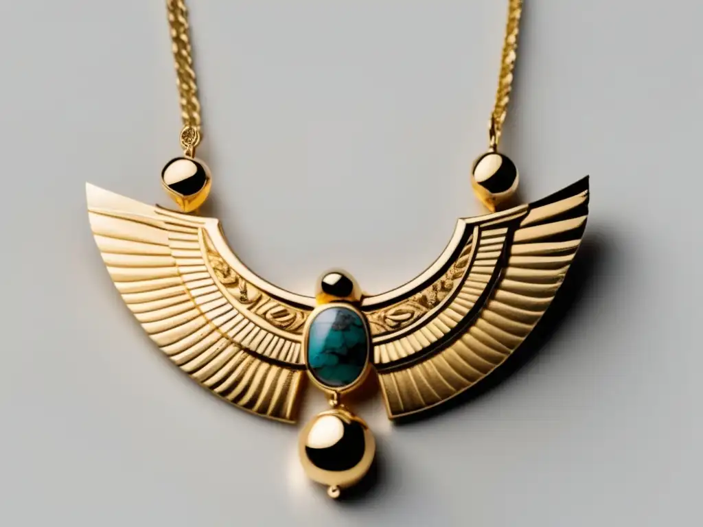 Joyería faraones Egipto: collar oro con símbolos antiguos y gemas, historia y diseño moderno