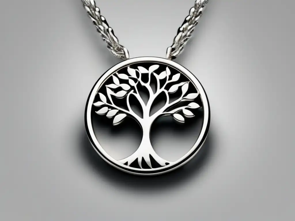 Joyería contemporánea: Collar plata con colgante árbol y gemas, reflejo de valores y evolución