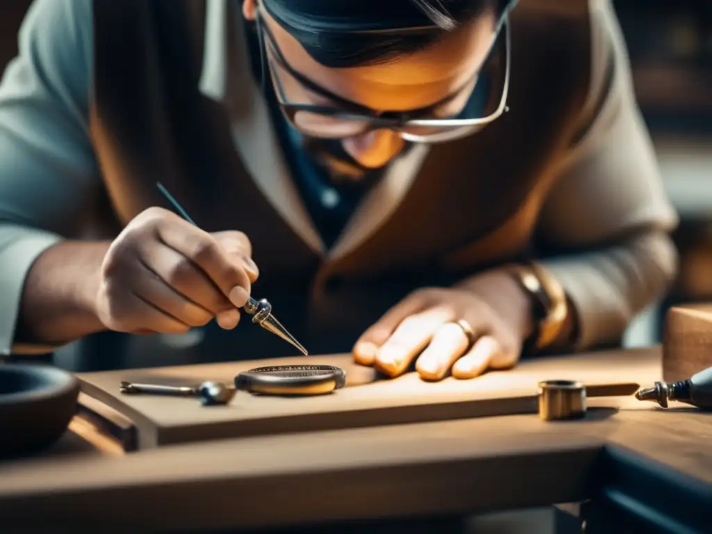 Restauración joyería antigua: experto delicadamente restaurando pieza