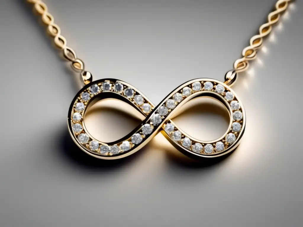 Joyas contemporáneas simbólicas: collar plata con símbolo infinito y diamantes, diseño minimalista, belleza y significado