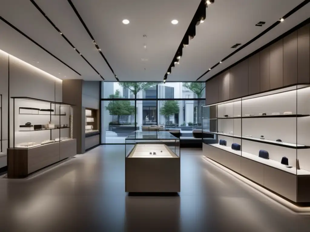 Joyería moderna y sofisticada Tienda de joyería moderna con diseño minimalista y tendencias futuras del mercado
