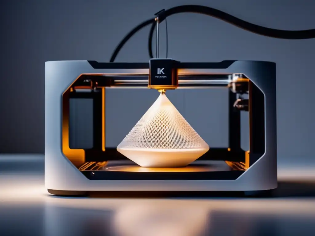 Innovaciones joyería impresión 3D: 3D printer creating sleek, intricate jewelry