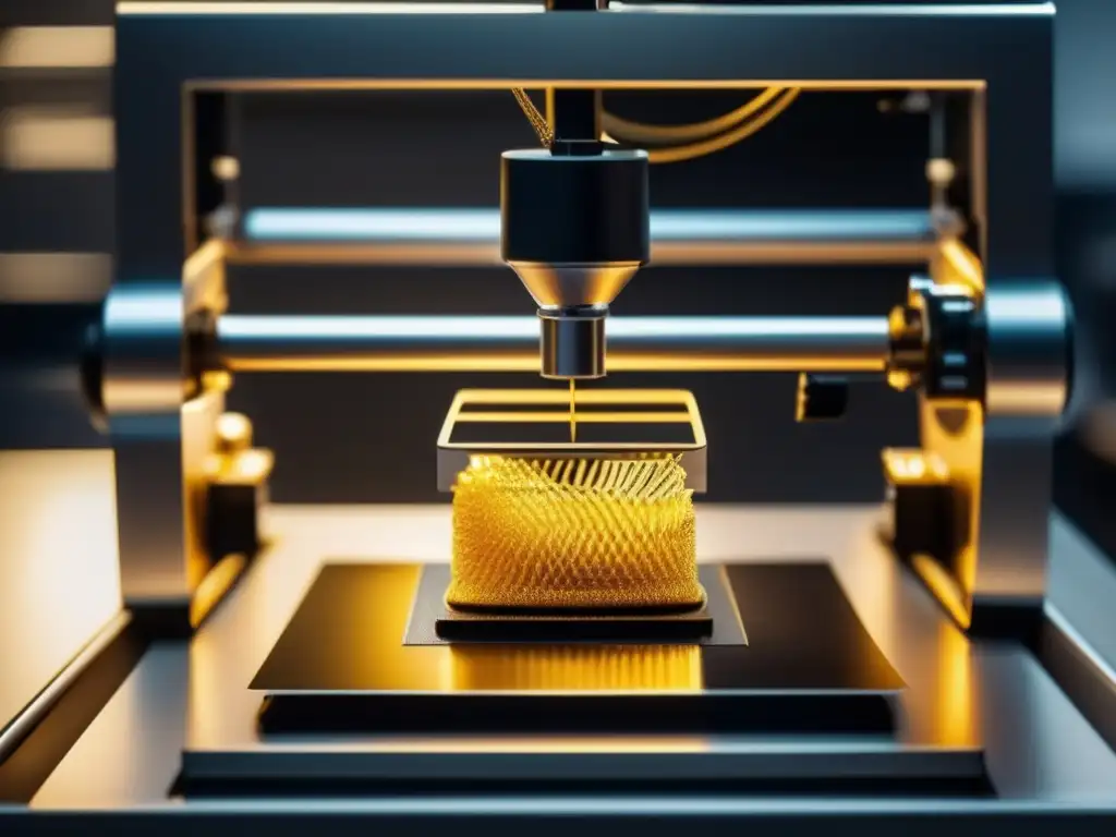 Innovación en producción de joyas con impresión 3D: 3D printer creando joyas con materiales preciosos y tecnología de vanguardia