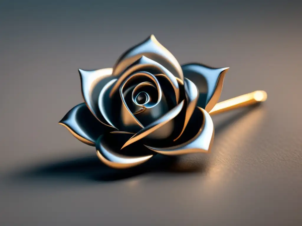 Joya de rosa moderna y minimalista en plata pulida - Historia de las joyas de rosas