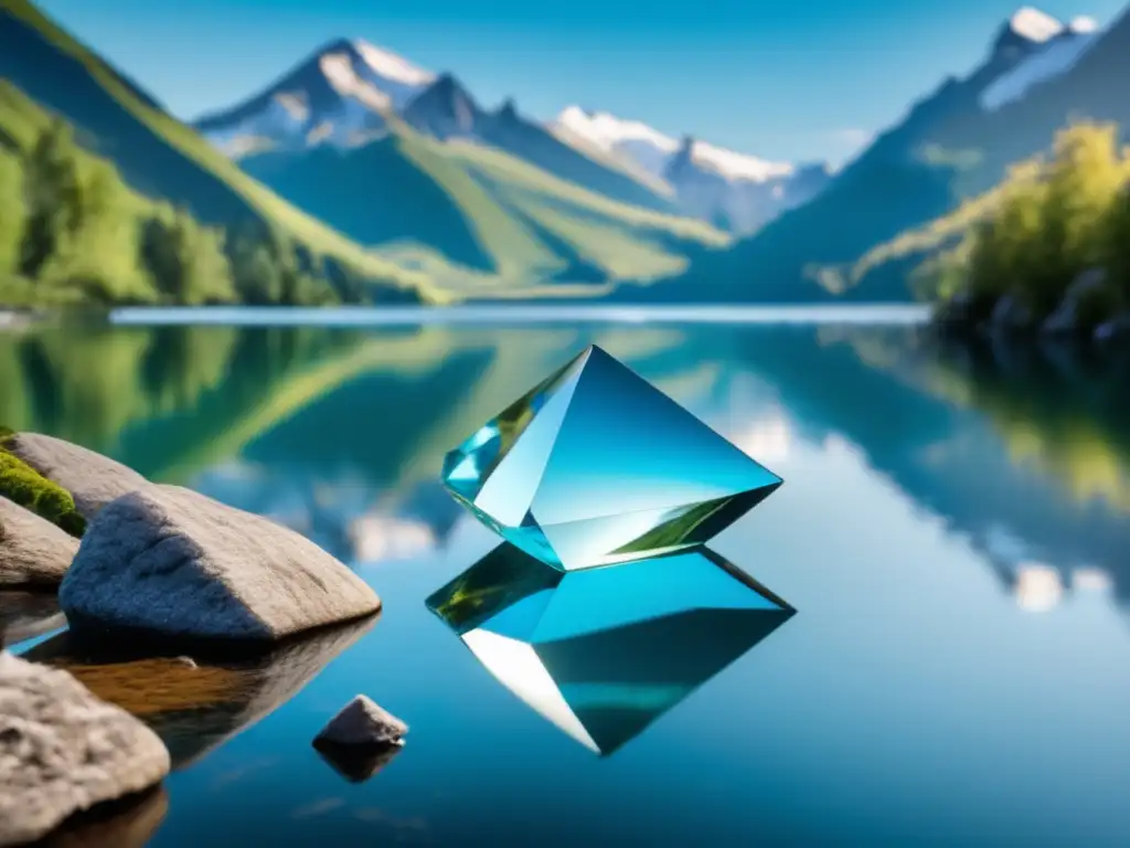 Naturaleza y joyería sostenible: Lago de montaña cristalino, joya moderna en roca