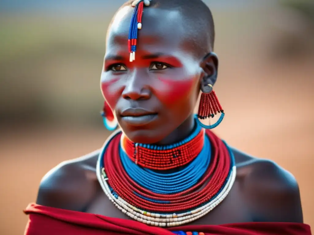 Mujer maasai con collar de cuentas: historia joyería tribal africana