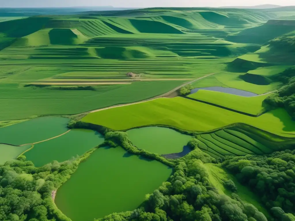 Paisaje verde exuberante con mina y extracción responsable de piedras preciosas