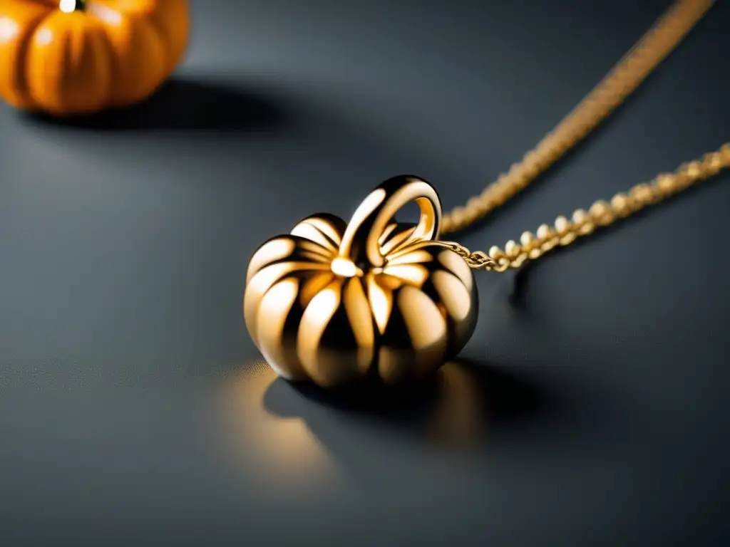 Joya otoñal: Calabaza en metal con cadena minimalista - Historia de las joyas de calabaza otoñales