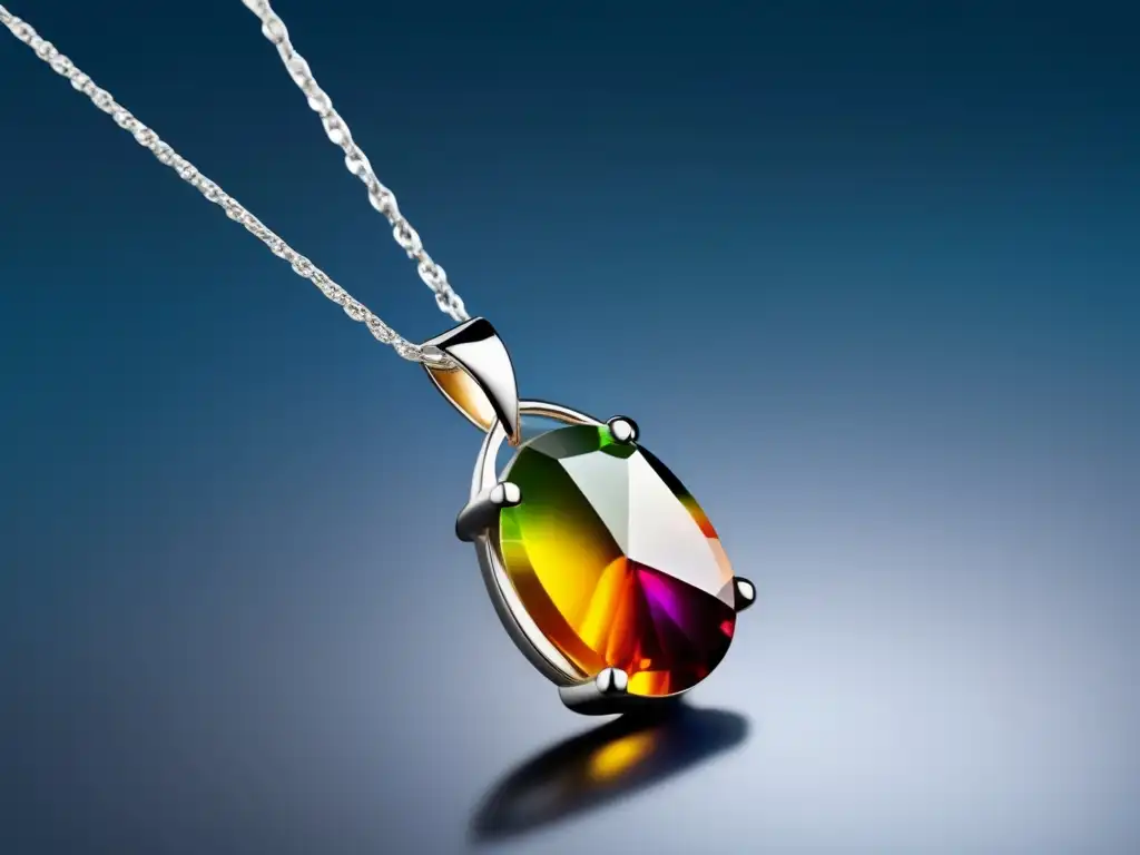 Joya multicolor con piedras preciosas suspendida en cadena Joyería simbólica, colores preciosos en contemporáneo