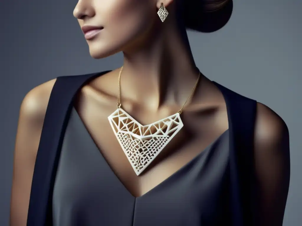 Joyería 3D: Colgante de diseño moderno y delicado, fusionando elementos tradicionales y contemporáneos