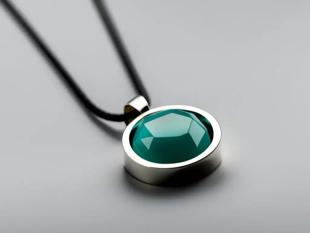 Evolución de la joyería prehistórica: collar minimalista de diseño geométrico en plata y piedra