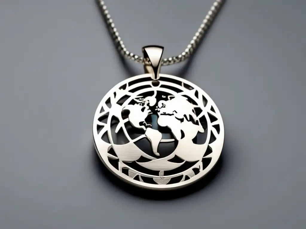 Collar de plata con colgante de la Tierra Joyería como símbolo cultural contemporáneo