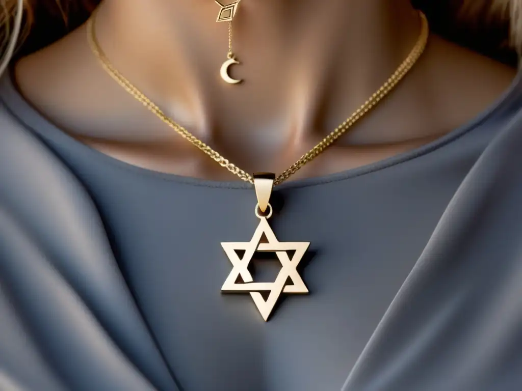 Collar religioso con símbolos de Cristianismo, Judaísmo e Islam, unidos en armonía