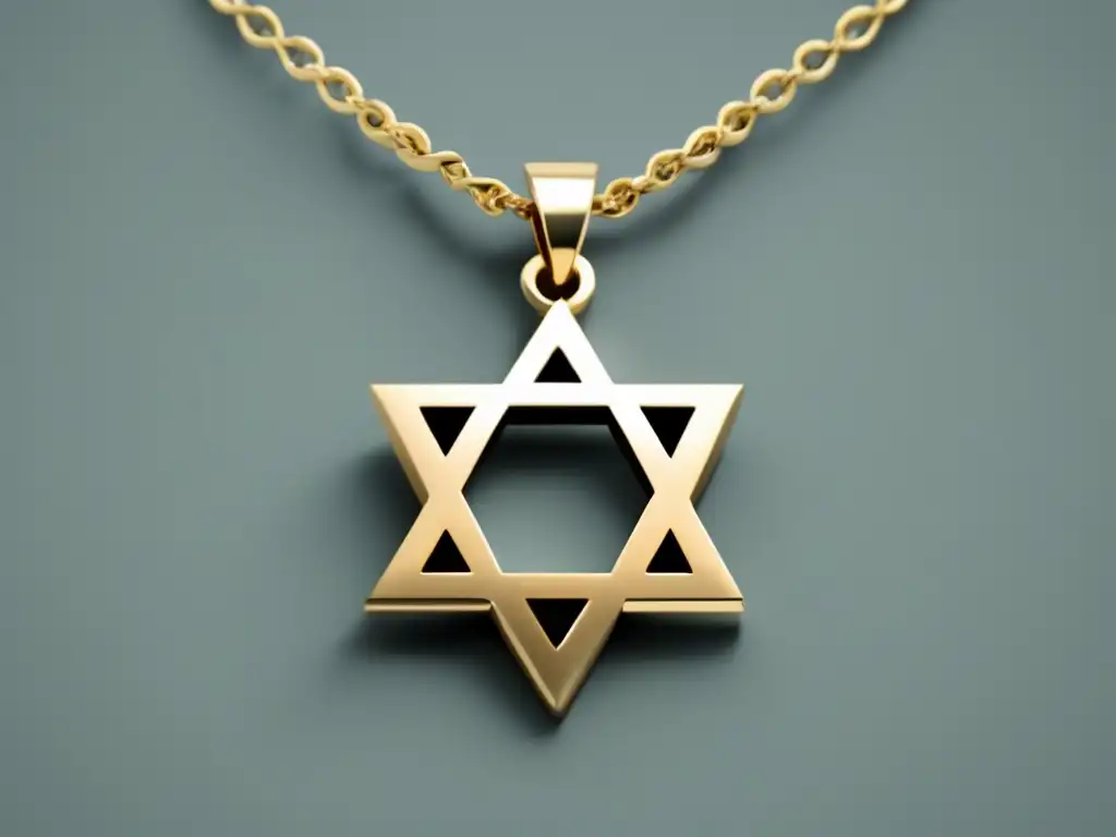 Influencia religiosa en joyería judaica: delicado colgante de Estrella de David en cadena minimalista