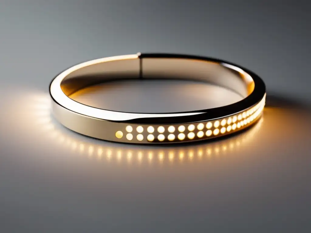 Joyería inteligente en la era digital: pulsera minimalista de acero inoxidable con luces LED y funciones interactivas