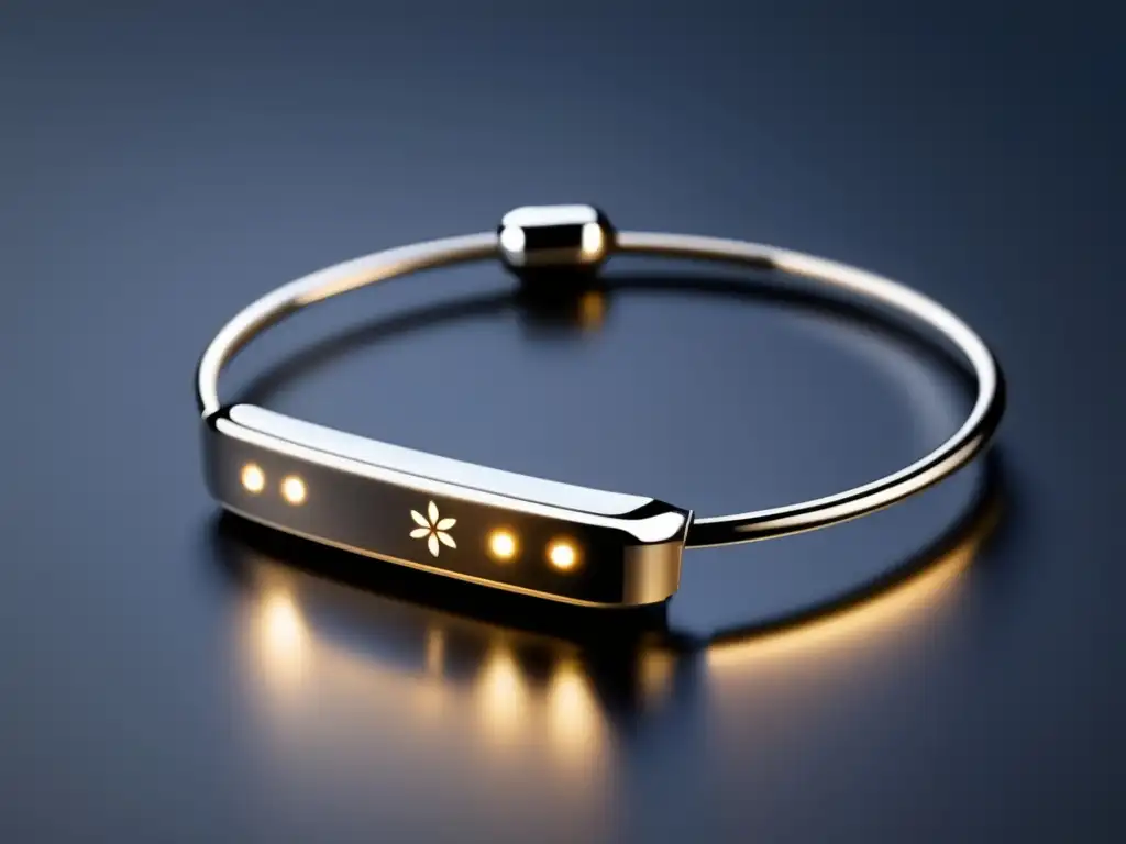 Pulsera inteligente de plata elegante y moderna con luces LED en forma de pétalos de flor - Joyería inteligente: historia y evolución