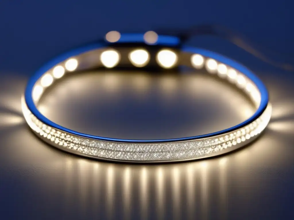 Pulsera plateada con luces LED interconectadas Pulsera plateada moderna con luces LED interconectadas, crea un efecto visual encantador