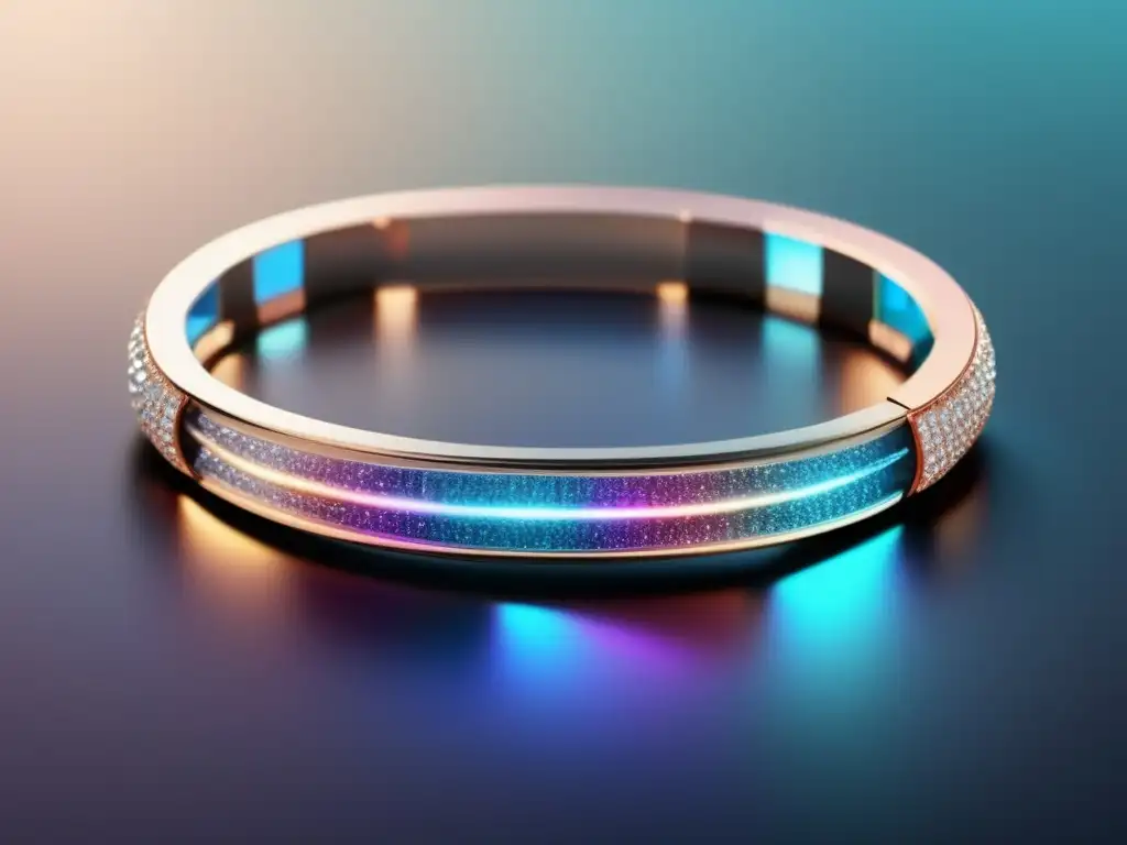 Pulsera hitech con gemas brillantes Tendencias joyería contemporánea moda: Pulsera futurista con gemas brillantes