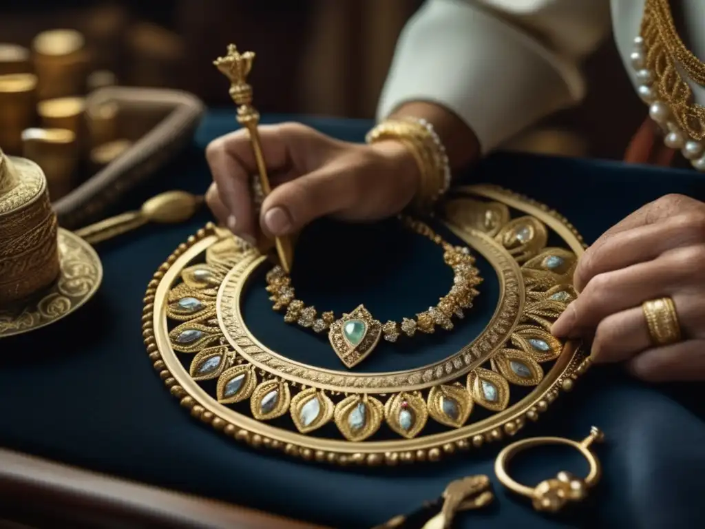 Restauración joyas antiguas: Artista hábil conserva y repara collar centenario, resaltando su belleza y artesanía