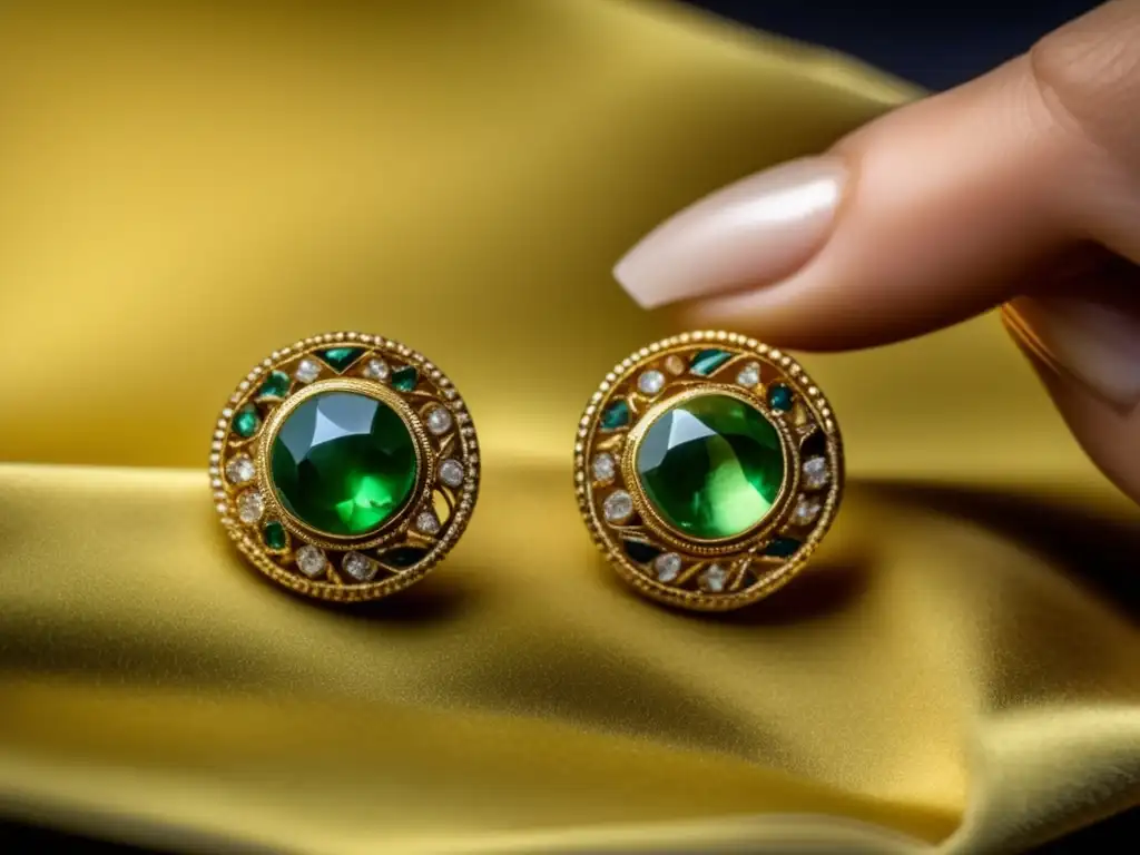 Técnicas de restauración joyería antigua: Detallada imagen 8k de restauración de delicados pendientes antiguos, con estilo minimalista y moderno